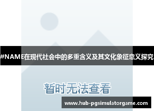 #NAME在现代社会中的多重含义及其文化象征意义探究